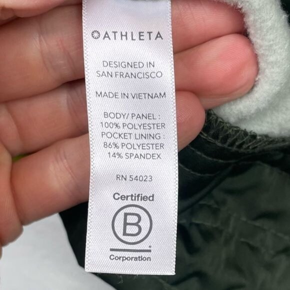 Athleta Zion Microfleece Pullover Half Zip Green Mint Colorblock Size Medium - Picture 7 of 8